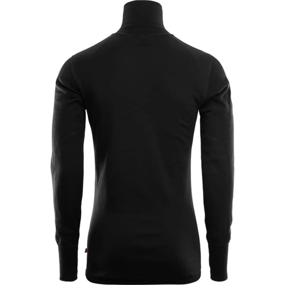 Aclima DoubleWool Polo with Zip Man Jet Black/Marengo