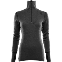 Aclima DoubleWool Polo with Zip Woman Marengo/Jet Black