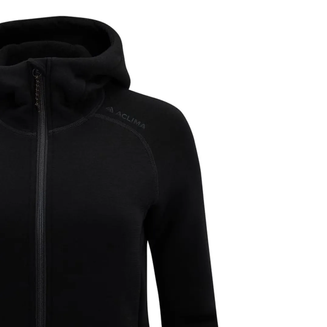Aclima Fleecewool Hooded Jacket W'S Jet Black