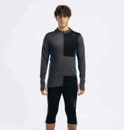 Aclima Men's WarmWool Hoodsweater with Zip Marengo/Jet Black/Corsair