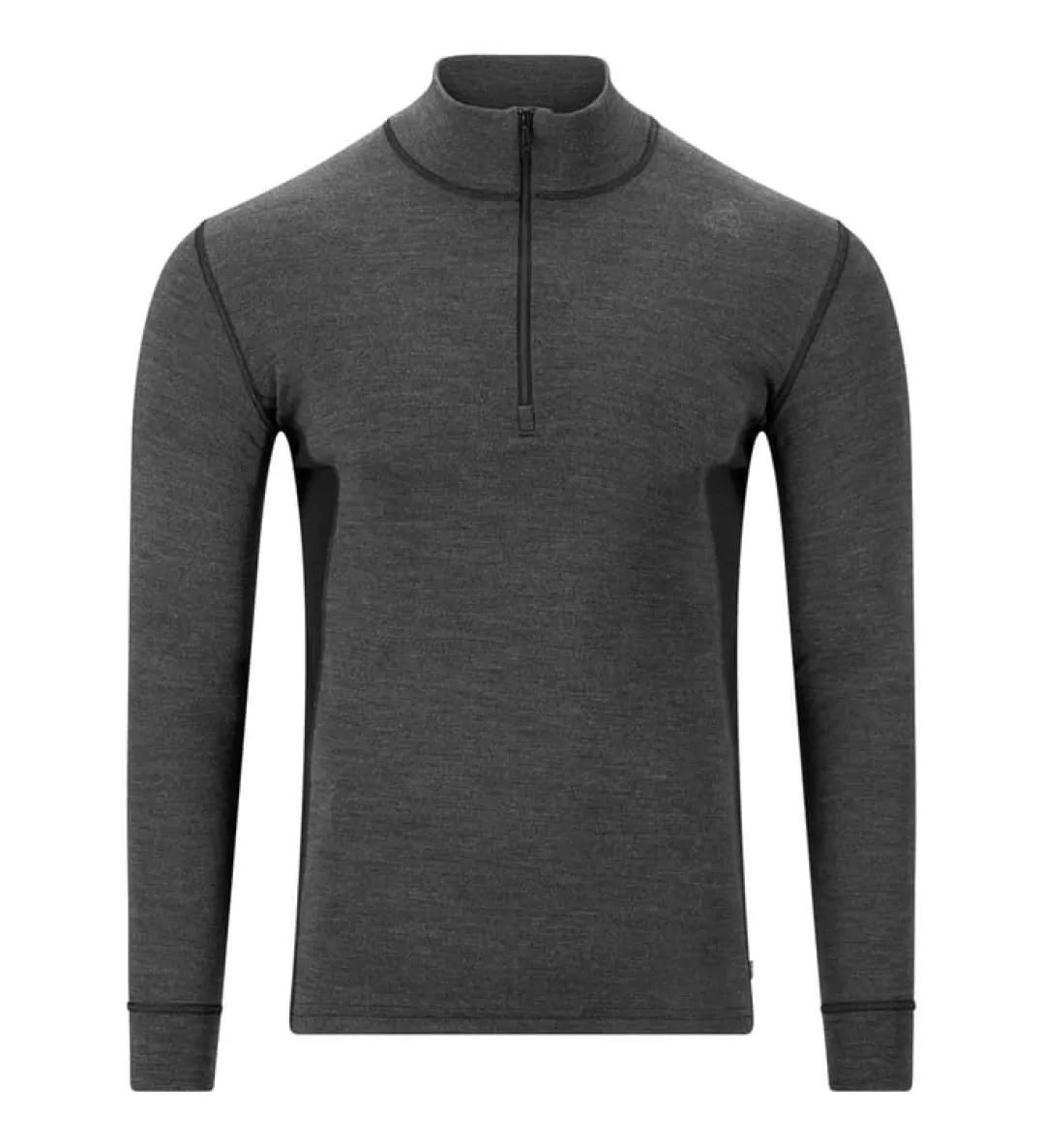 Aclima WarmWool Mock Neck with Zip Man Marengo/Jet Black