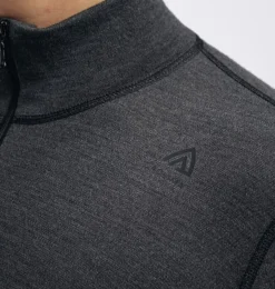 Aclima WarmWool Mock Neck with Zip Man Marengo/Jet Black
