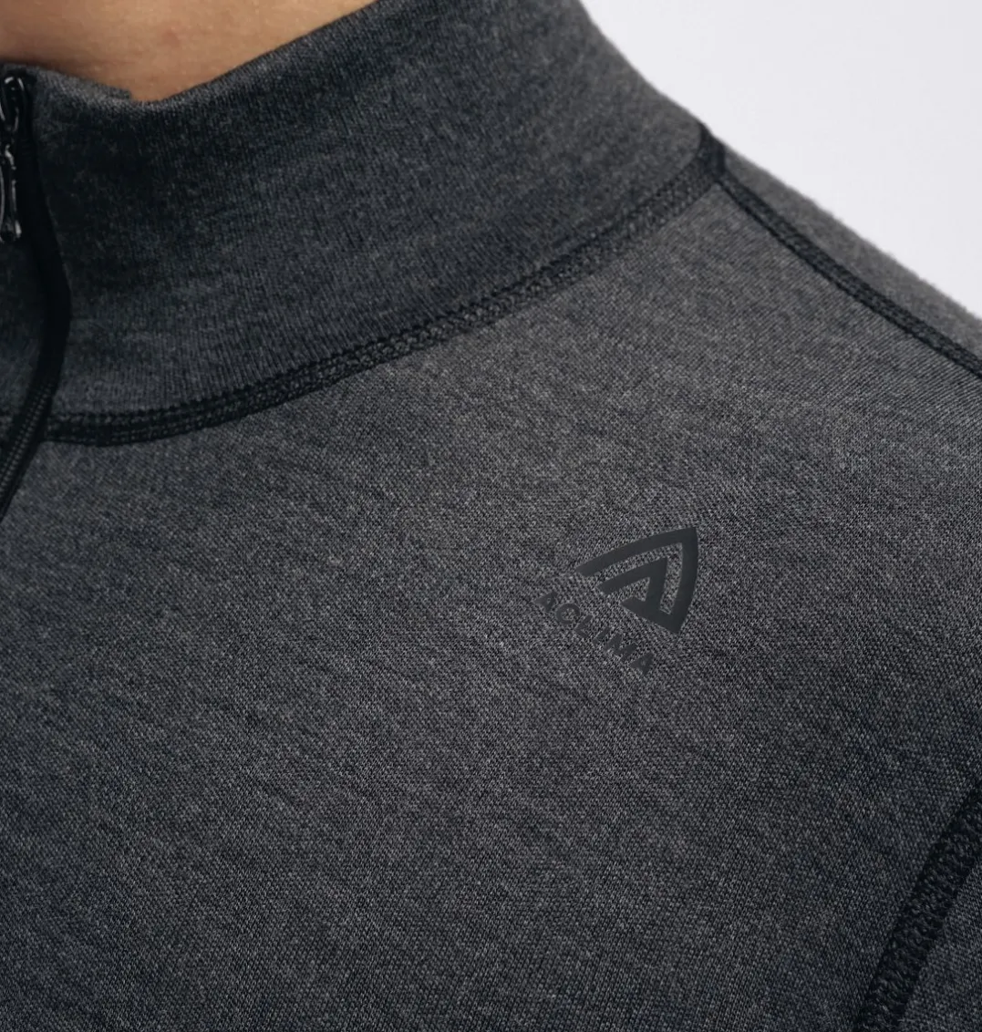 Aclima WarmWool Mock Neck with Zip Man Marengo/Jet Black