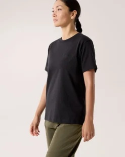 Arc'teryx Women's Kragg Cotton Little Bird Crew Short Sleeve Shirt Black/Black