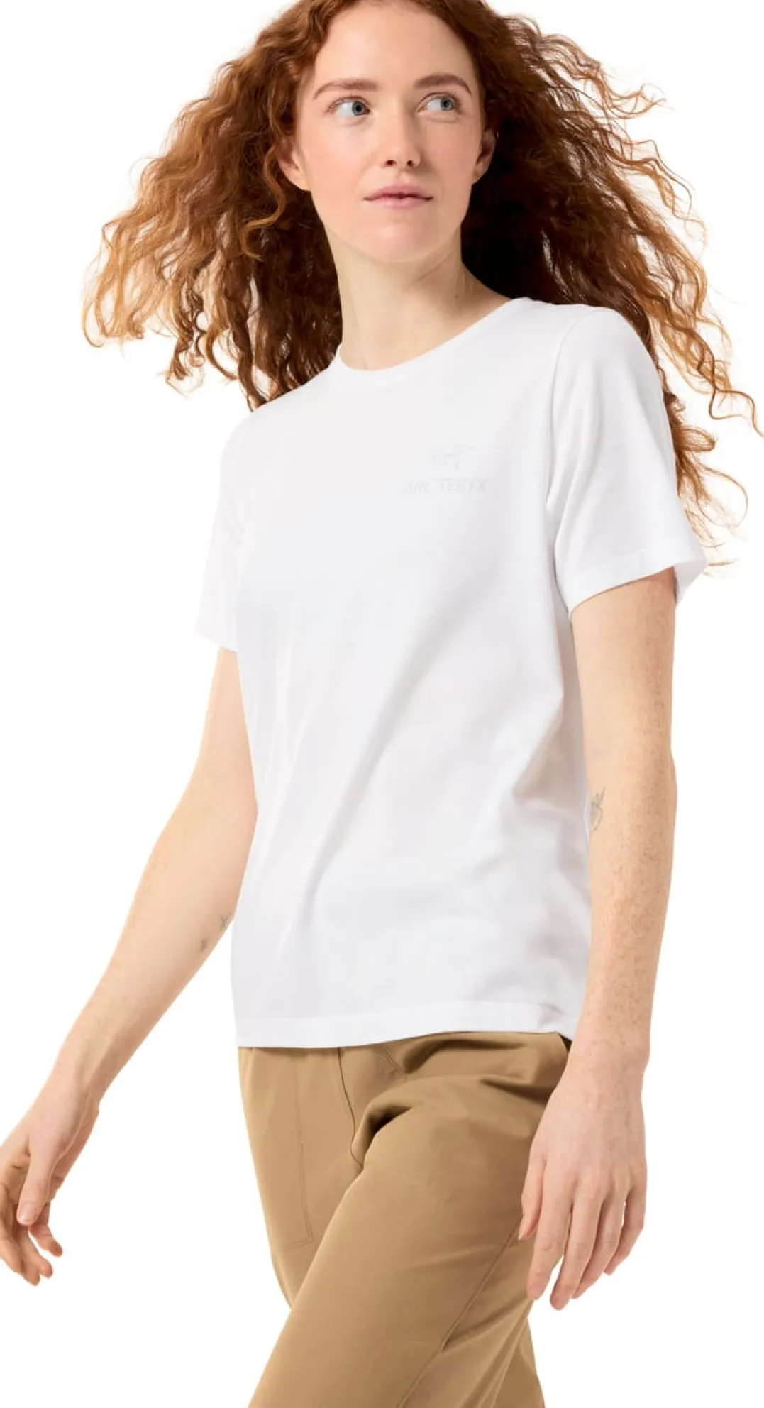 Arc'teryx Women's Kragg Sl Cotton Emblem Crew Shortsleeve White Light