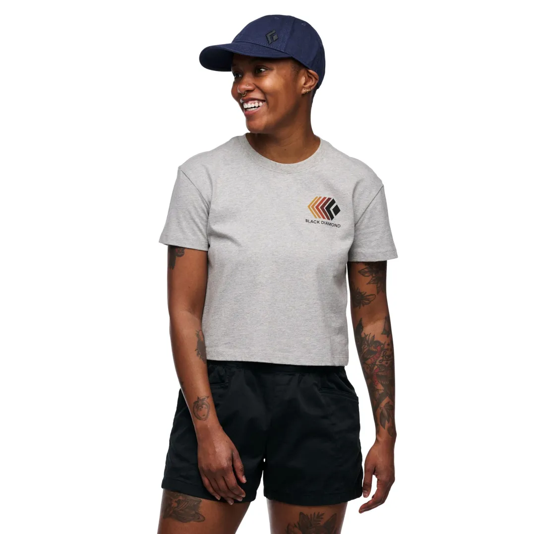 Black Diamond Women's Faded Crop SS Tee Nickel Heather