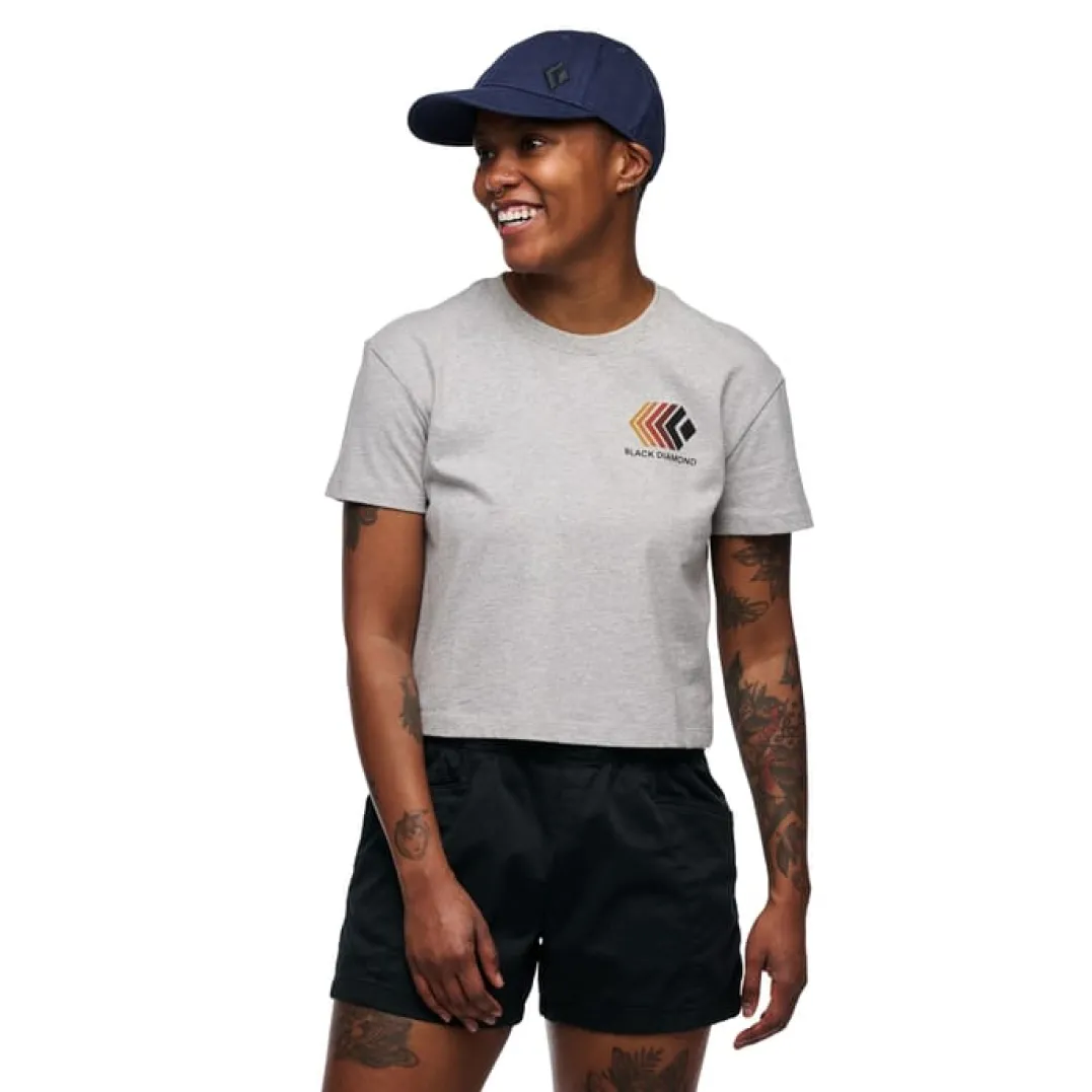 Black Diamond Women's Faded Crop SS Tee Nickel Heather
