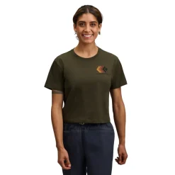 Black Diamond Women's Faded Crop SS Tee Dark Moss