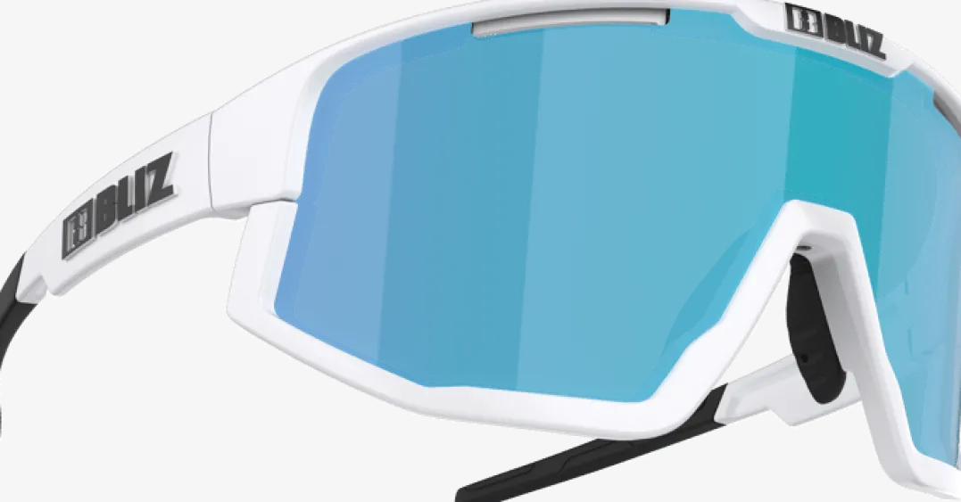 Bliz Fusion Small Matt White/Brown with Blue Multi