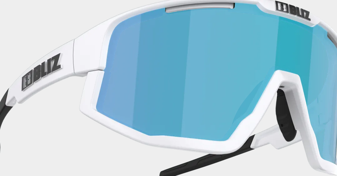 Bliz Fusion Small Matt White/Brown with Blue Multi