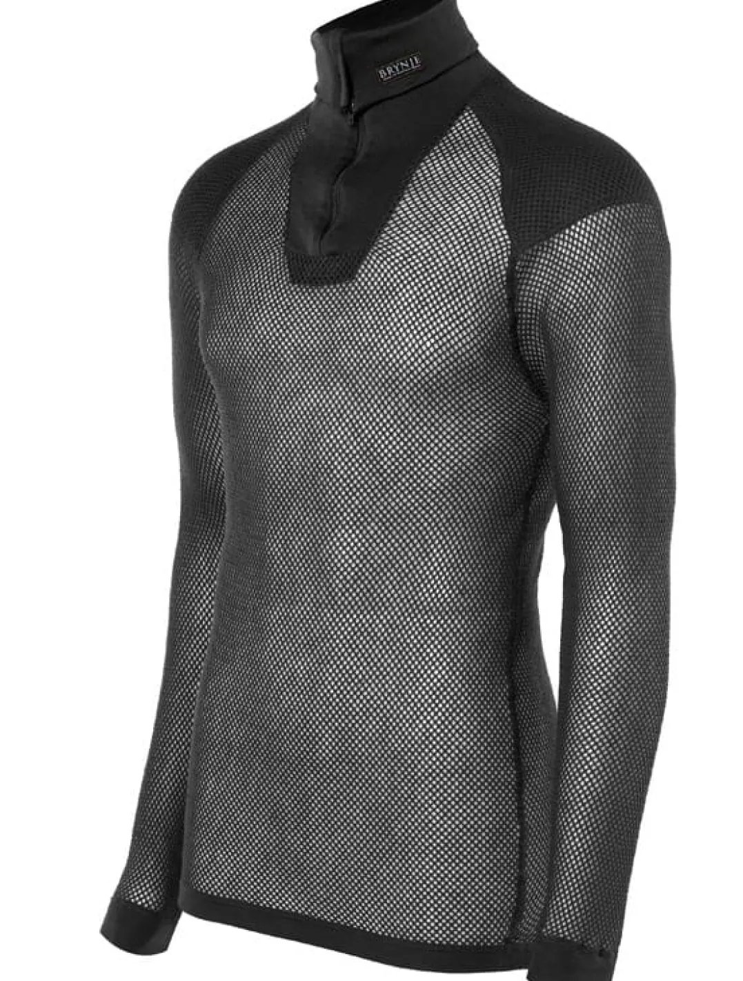 Brynje Unisex Wool Thermo Zip Polo With Inlay Black