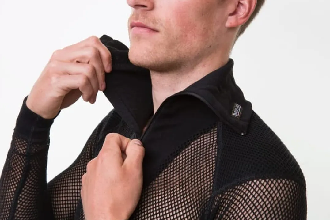 Brynje Unisex Wool Thermo Zip Polo With Inlay Black
