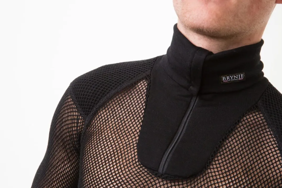 Brynje Unisex Wool Thermo Zip Polo With Inlay Black