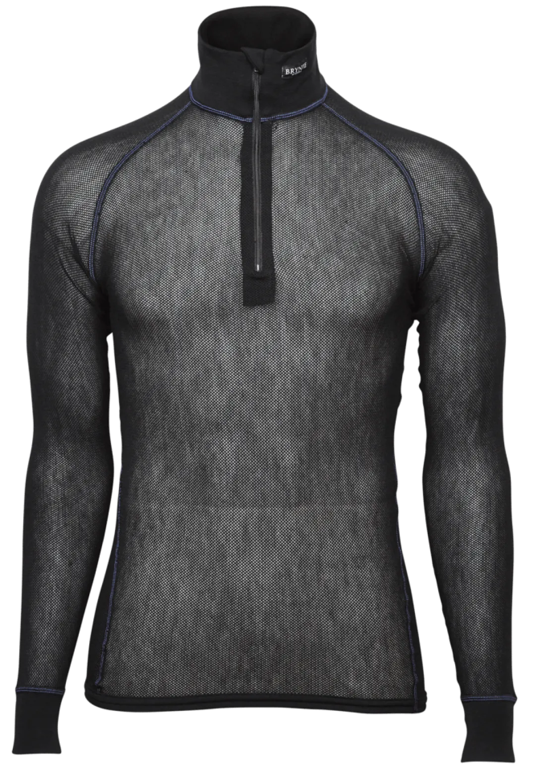 Brynje Wool Thermo Light Zip-Polo 3/4 Neck Black