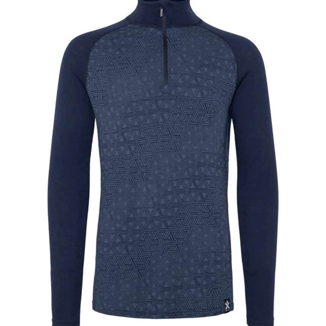 Bula Geo Merino Wool Halfzip Navy