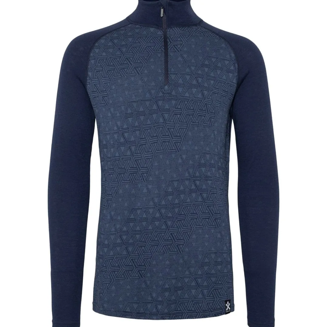 Bula Geo Merino Wool Halfzip Navy
