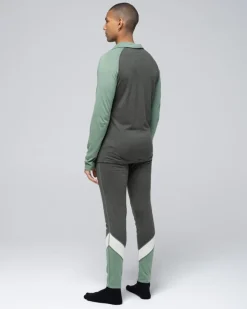 Bula Men's Retro Merino Wool Halfzip Sweater Ivy