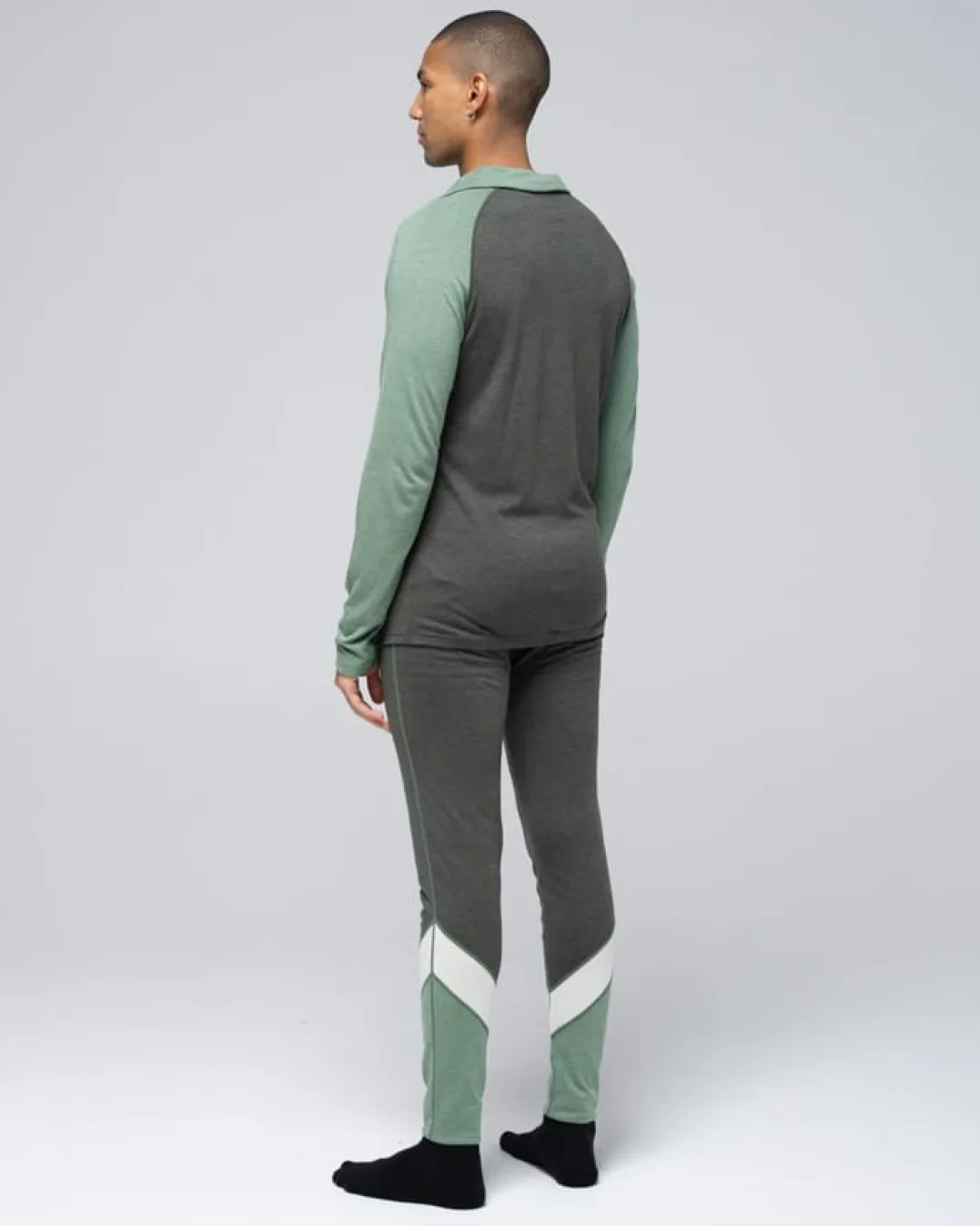 Bula Men's Retro Merino Wool Halfzip Sweater Ivy