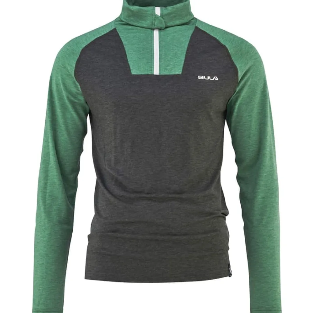 Bula Men's Retro Merino Wool Halfzip Sweater Ivy