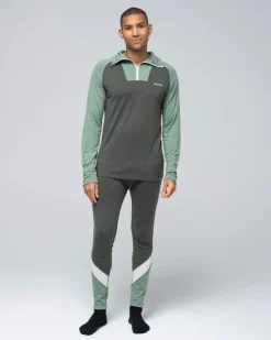 Bula Men's Retro Merino Wool Halfzip Sweater Ivy