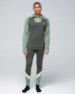 Bula Men's Retro Merino Wool Halfzip Sweater Ivy