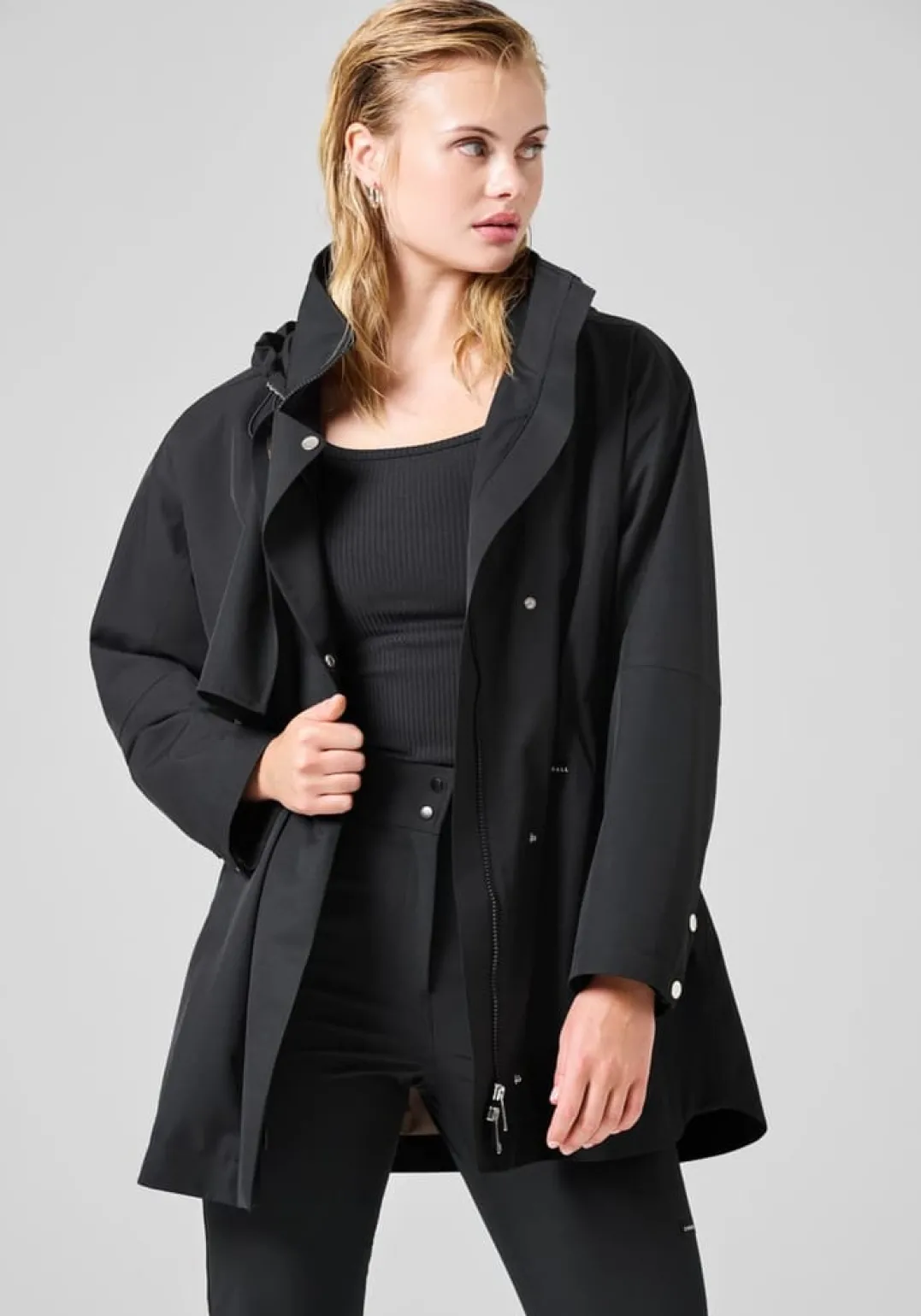 Casall Scandi Trench Rain Coat Black