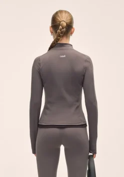 Casall Women's Soft Touch Zip Jacket Dark Grey
