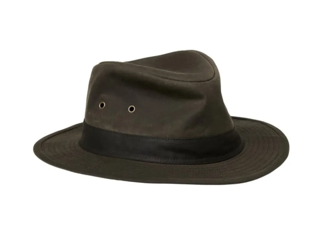 Chevalier Bush Waxed Cotton Hat Leather Brown