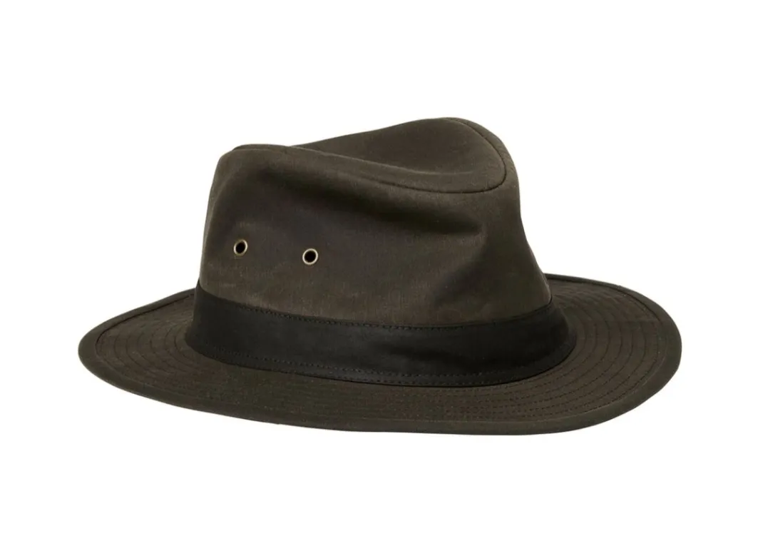 Chevalier Bush Waxed Cotton Hat Leather Brown
