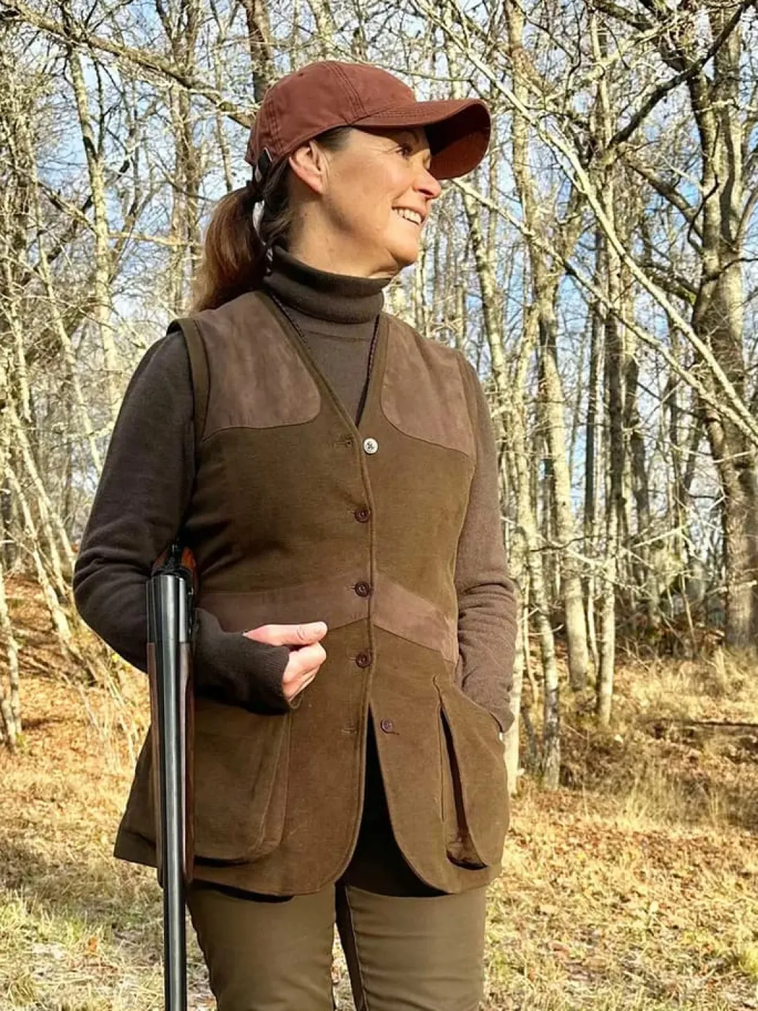 Chevalier Elemore Moleskin Shooting Vest Women Forest Green