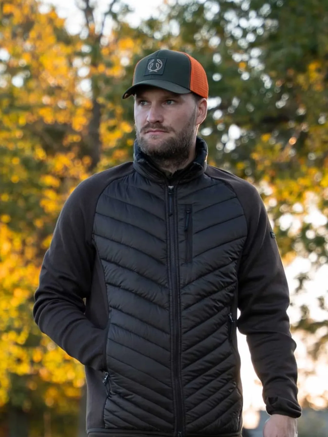 Chevalier Hunter Hybrid Jacket Men Leather Brown
