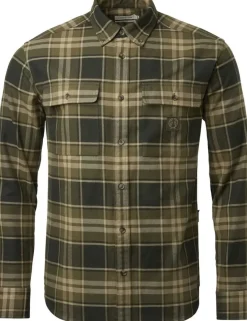 Chevalier Men's Heron Flannel Shirt Evergreen Checked