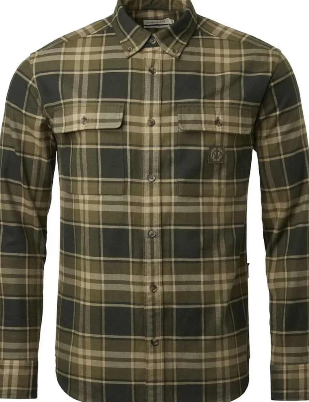 Chevalier Men's Heron Flannel Shirt Evergreen Checked