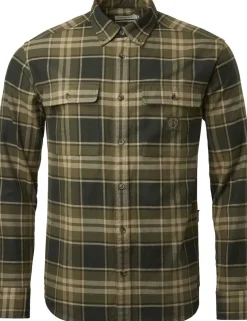 Chevalier Men's Heron Flannel Shirt Evergreen Checked