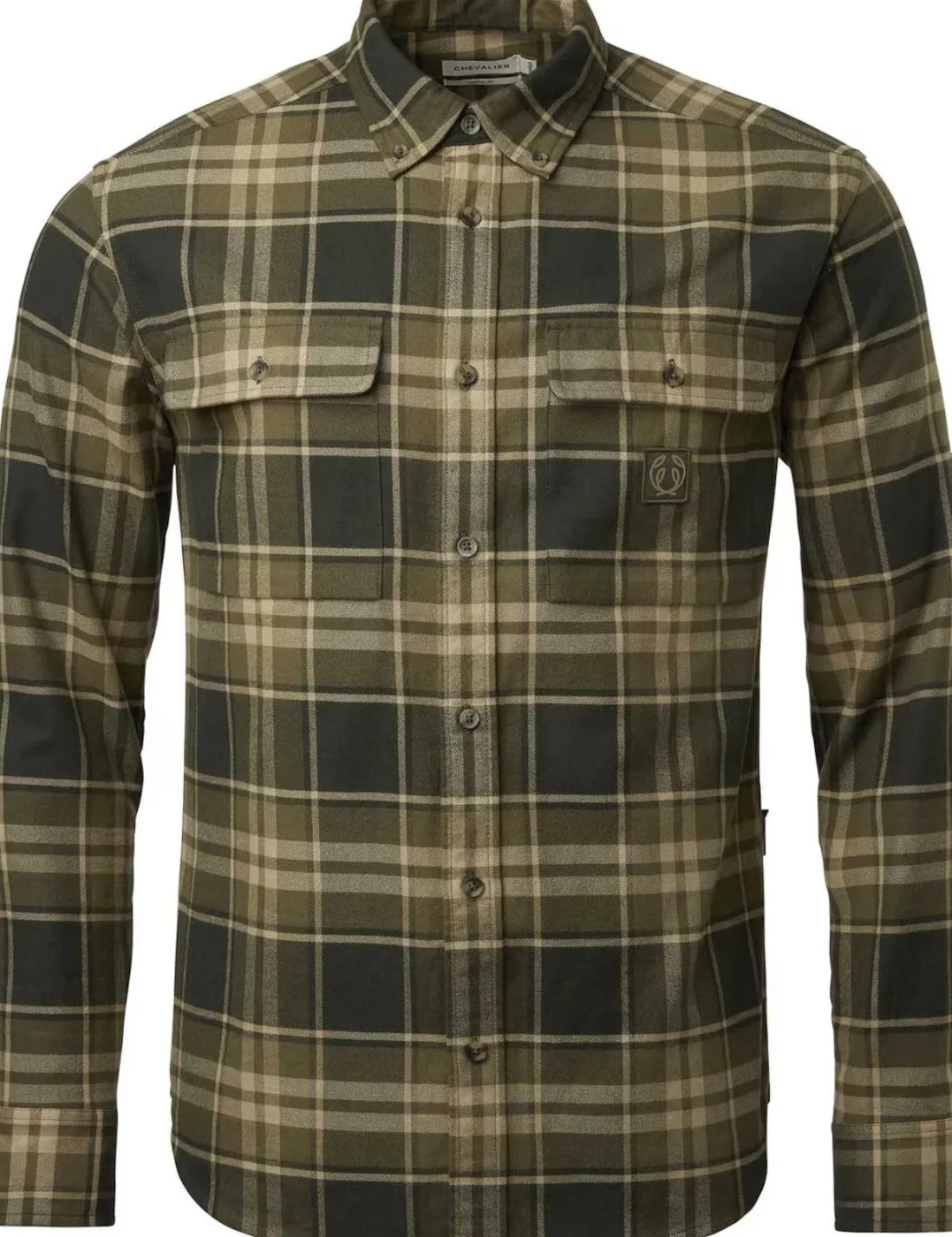 Chevalier Men's Heron Flannel Shirt Evergreen Checked