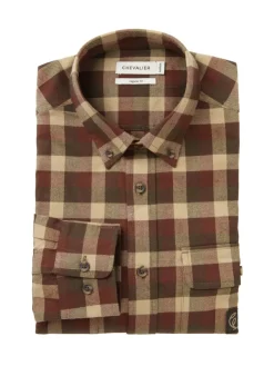 Chevalier Men's Heron Flannel Shirt Holly Green Checked