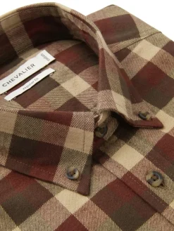 Chevalier Men's Heron Flannel Shirt Holly Green Checked