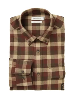 Chevalier Men's Heron Flannel Shirt Holly Green Checked