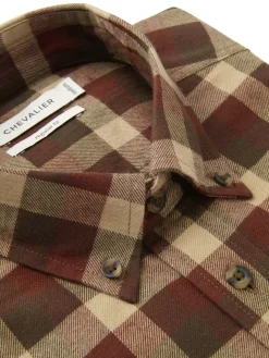 Chevalier Men's Heron Flannel Shirt Holly Green Checked