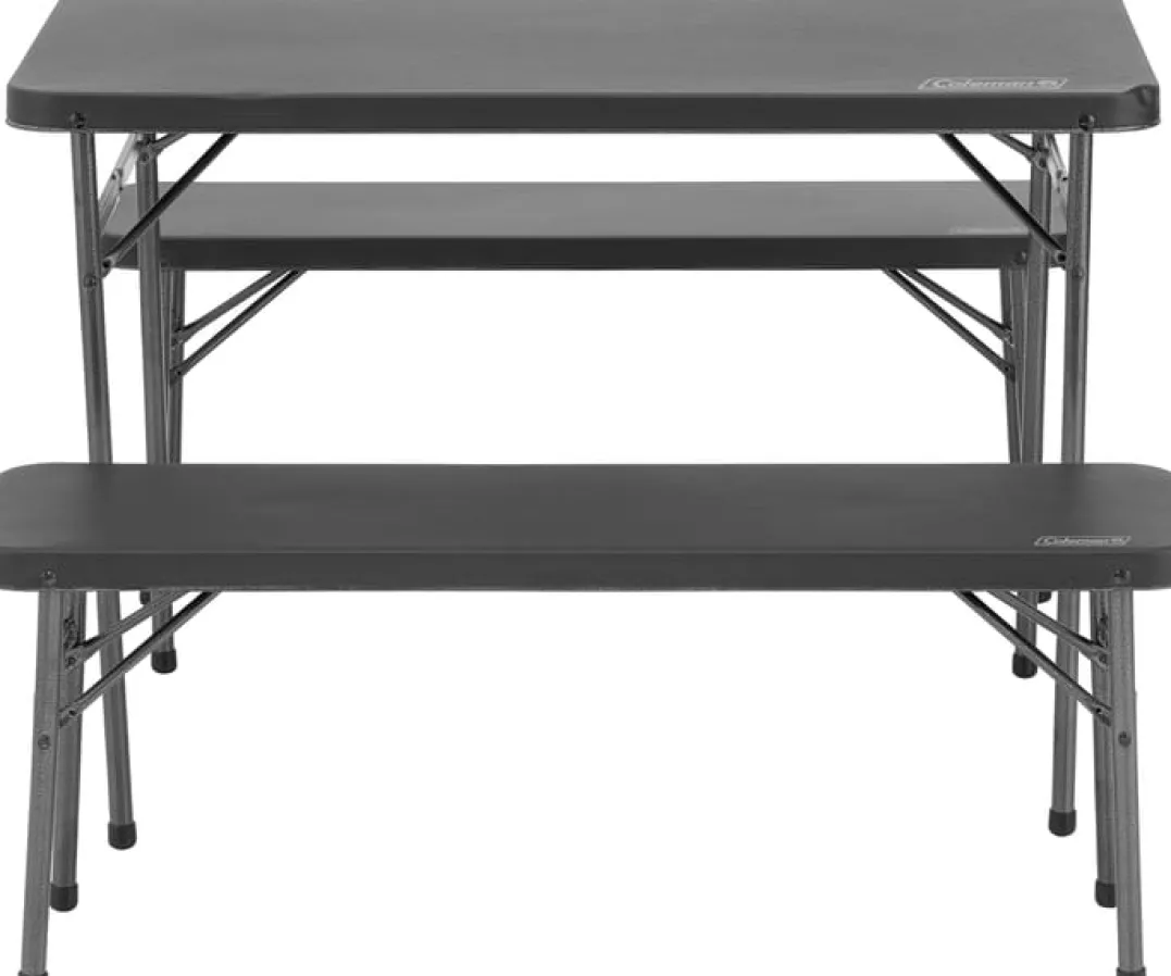 Coleman 4 P Packaway Table & Bench SetBlack