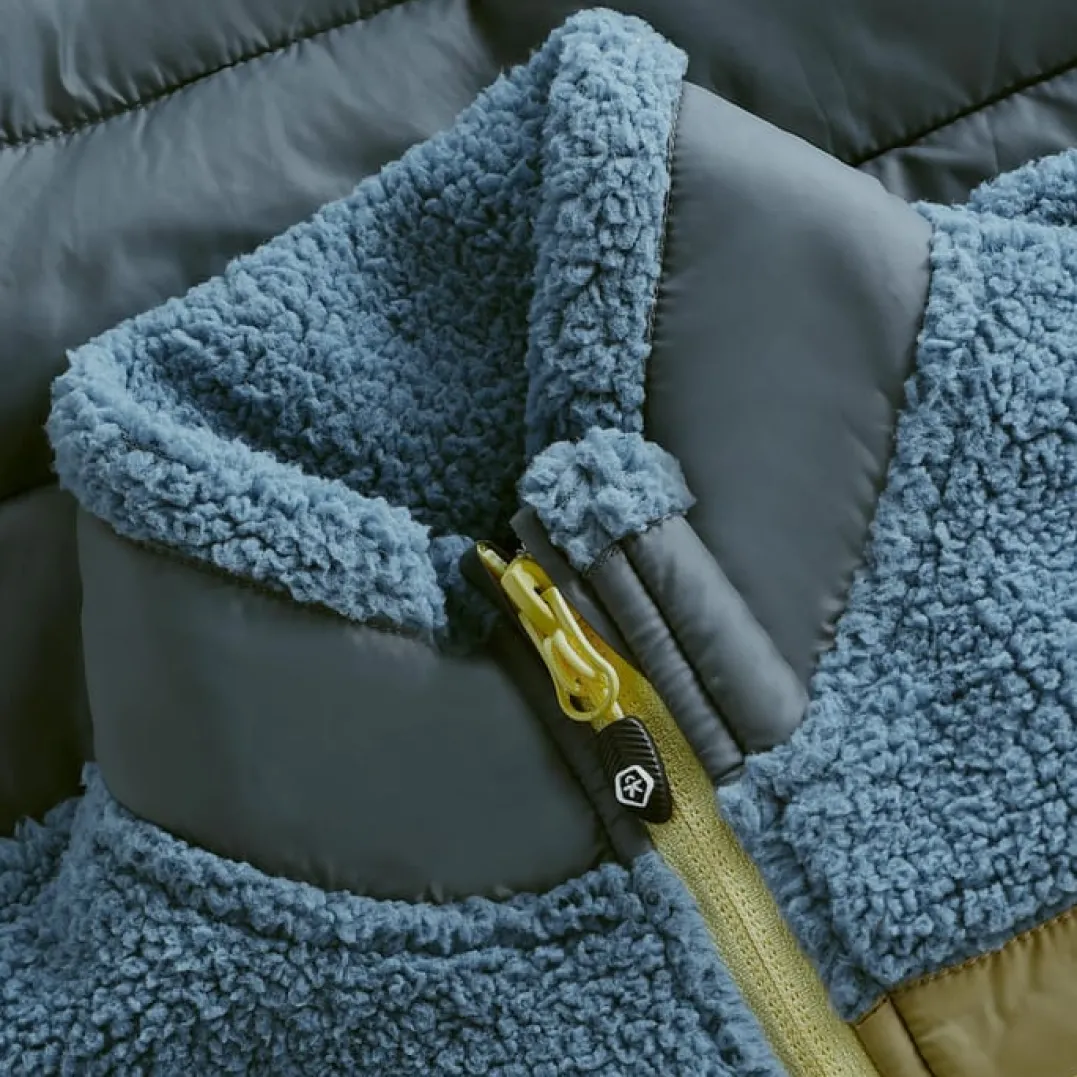 Color Kids Fleece Jacket W. Quilt Coronet Blue