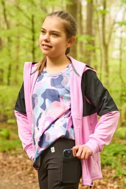 Color Kids Fleece Stretch Jacket W. Hood Orchid