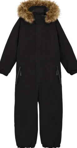 Color Kids Kids' Coverall With Fake Fur Black