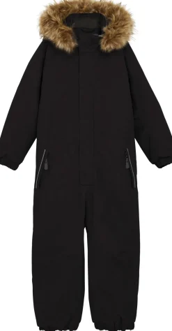 Color Kids Kids' Coverall With Fake Fur Black