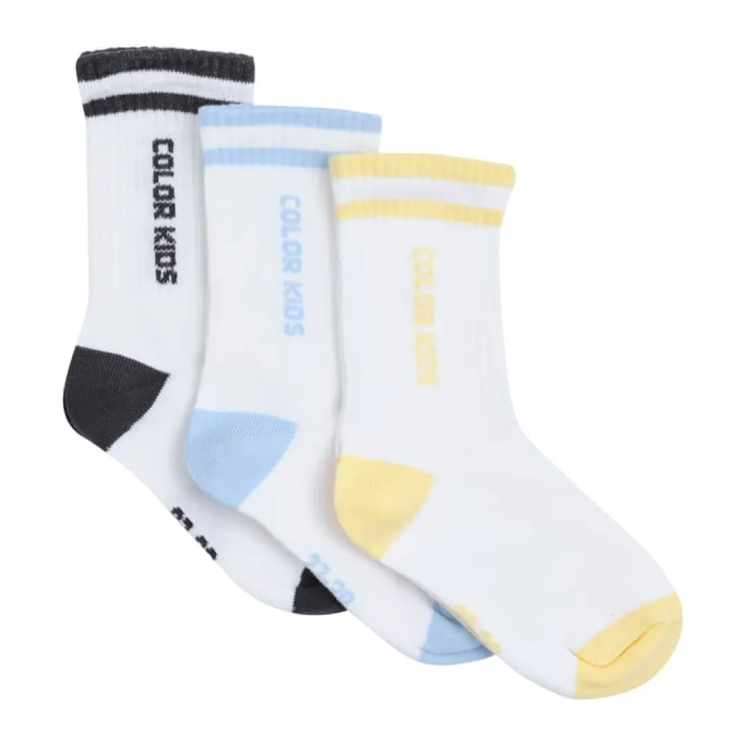 Color Kids Tennis Socks 3-Pack Cerulean