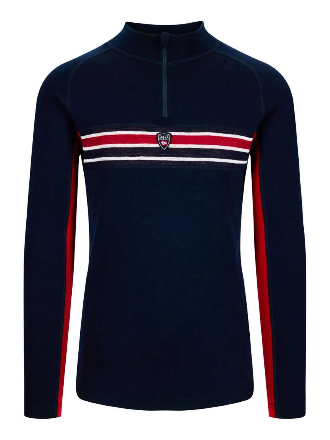 Dale of Norway Aksla Masculine Baselayer Half Zip Navy Red Offwhite