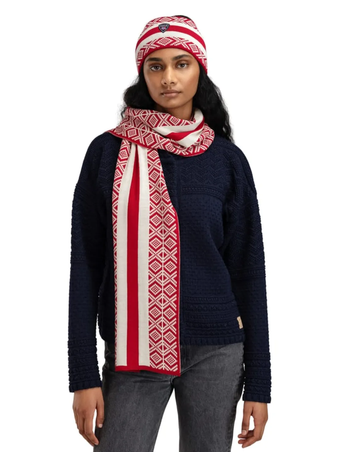 Dale of Norway Kvitegga Headband Raspberry Offwhite