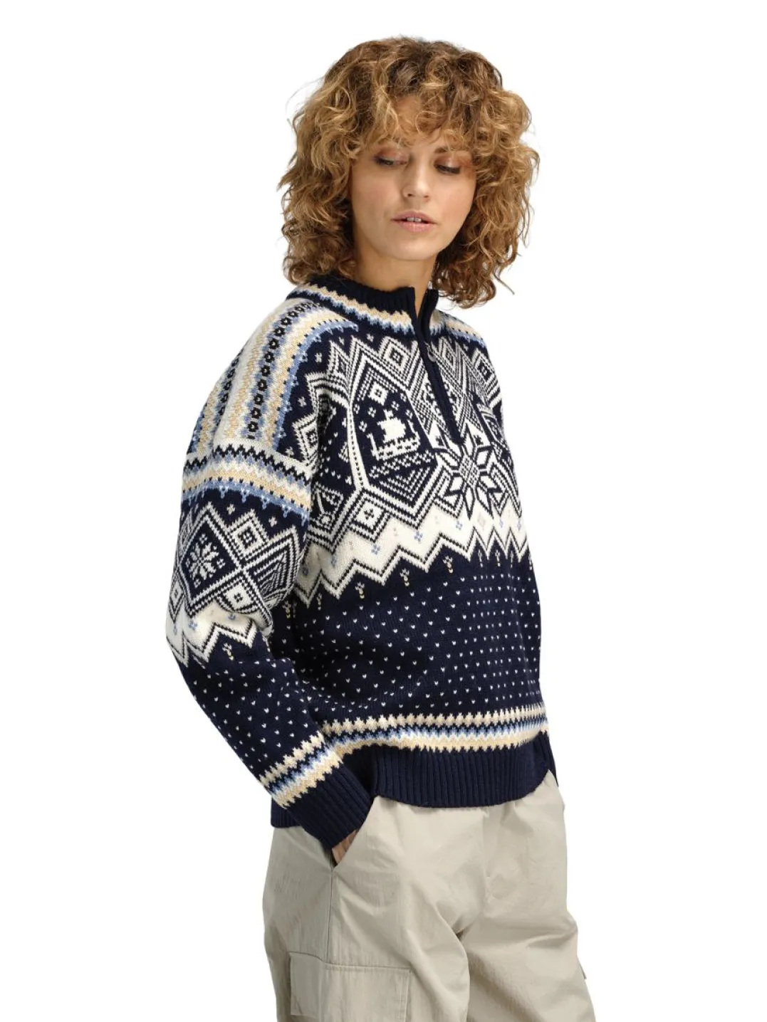 Dale of Norway Vm Trondheim Fem. Sweater Navy Offwhite Sandmel.