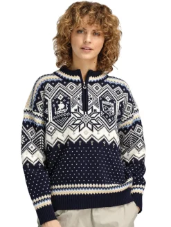 Dale of Norway Vm Trondheim Fem. Sweater Navy Offwhite Sandmel.