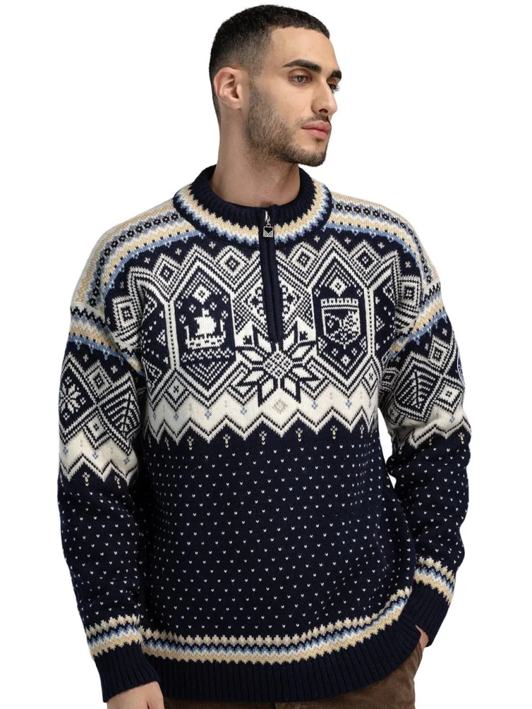 Dale of Norway Vm Trondheim Masc. Sweater Navy Offwhite Sandmel.